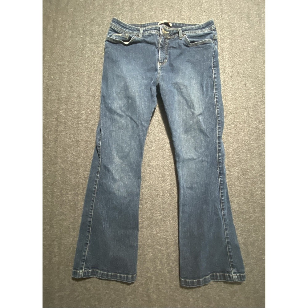 Lee Womens Mid Rise Bootcut Jeans Blue Denim 12P Petite Medium Wash